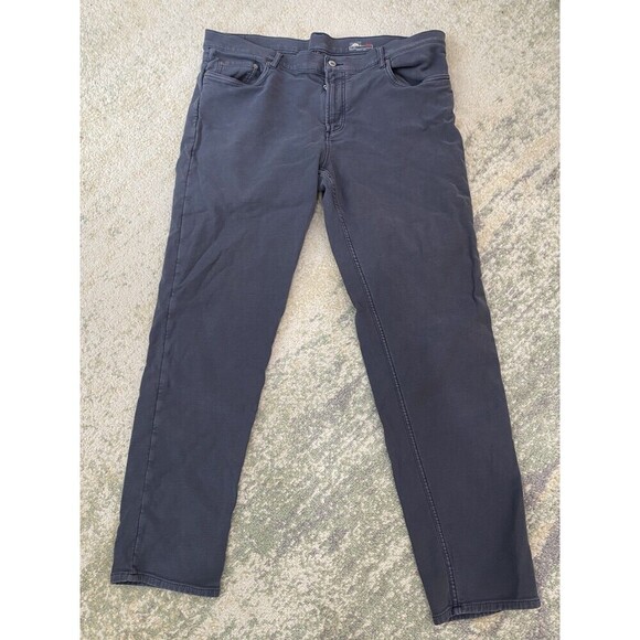 Faherty Mens Size 40 Terry Stretch Pants Gray Slim Straight 5-Pocket Casual - Picture 1 of 8
